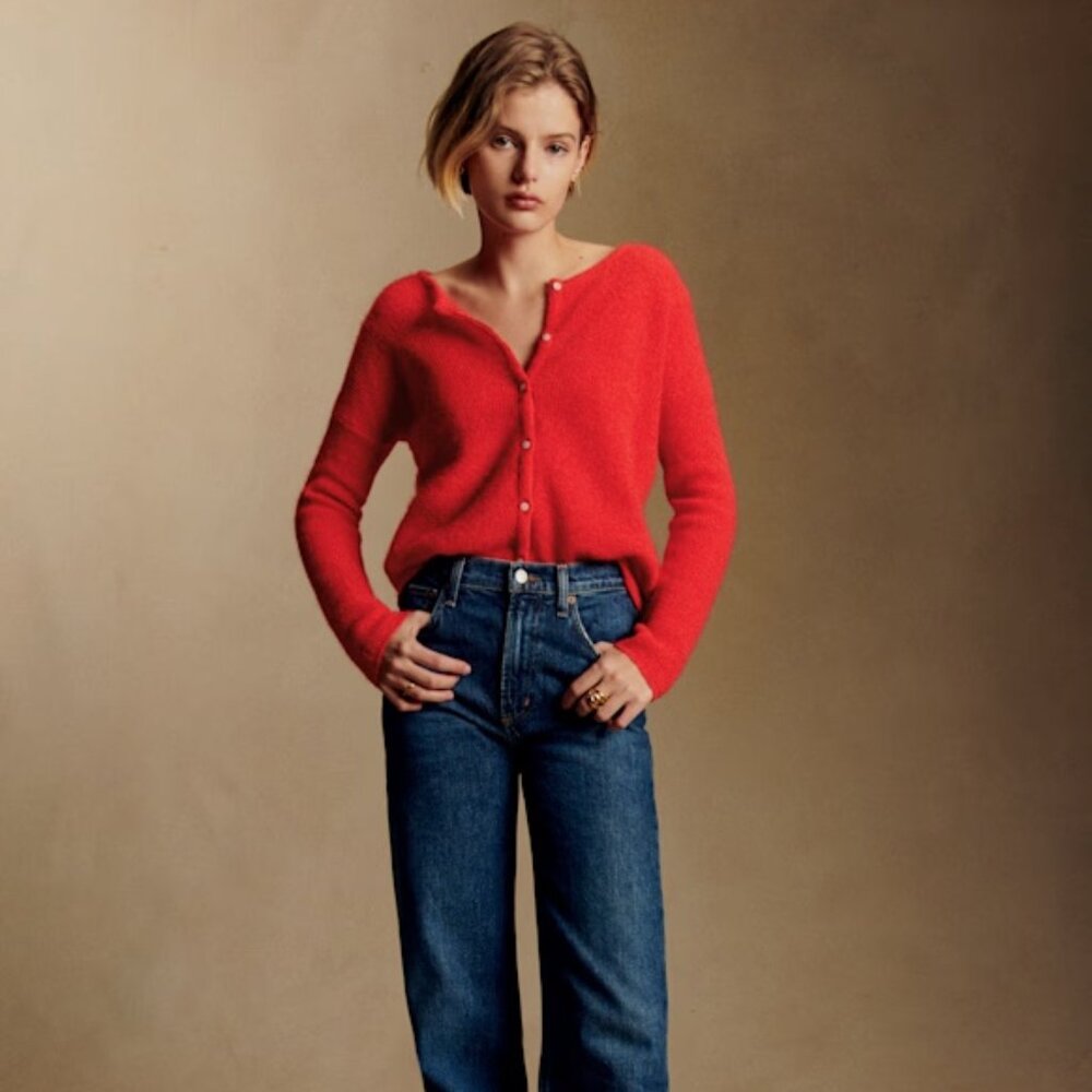 Sezane Gaspard Cardigan in Red (Small) - Picture 2 of 6